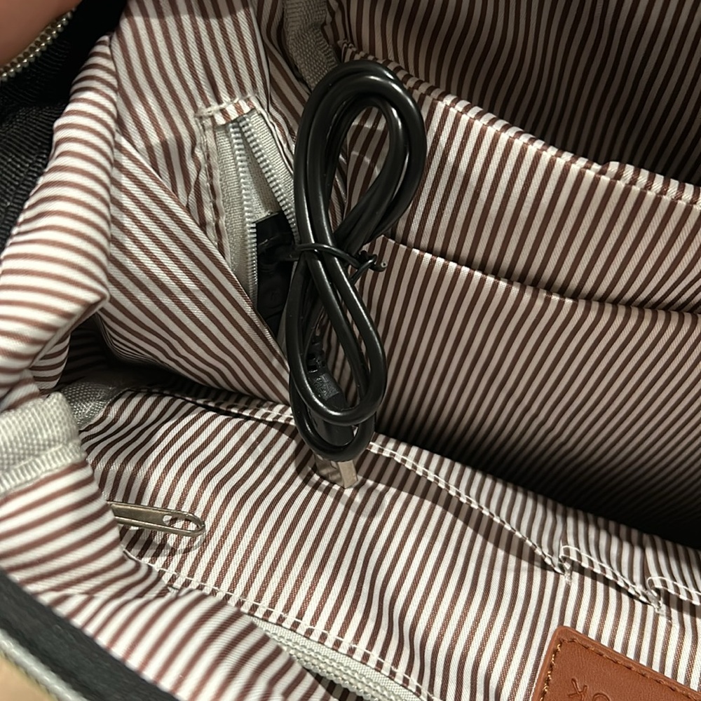 Gray and Black Backpack with charging port, laptop backpack - Picture 4 of 6